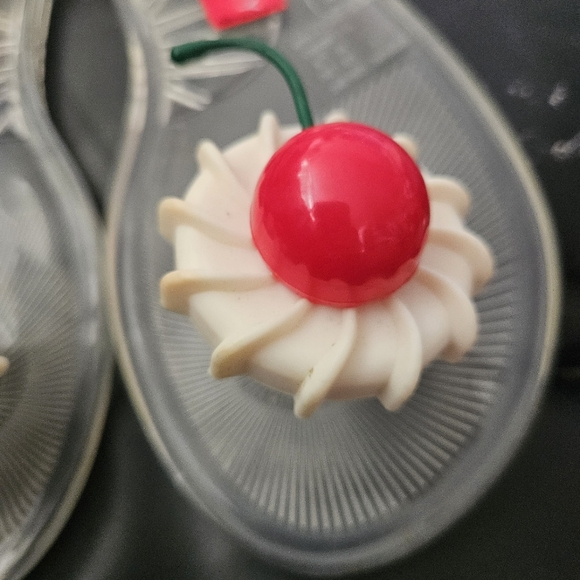 Katy Perry Clear Jelly Geli Cherry Flip Flops Sandals Shoes Pvc Sz 6 US - Picture 8 of 9